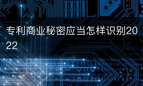 专利商业秘密应当怎样识别2022