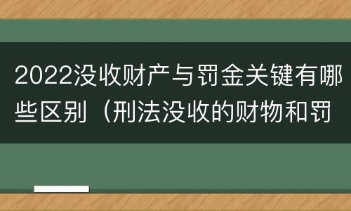 2022没收财产与罚金关键有哪些区别（刑法没收的财物和罚金）