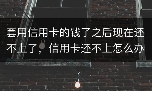 套用信用卡的钱了之后现在还不上了，信用卡还不上怎么办什么后果