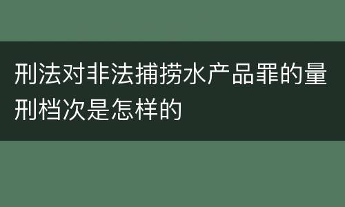 刑法对非法捕捞水产品罪的量刑档次是怎样的