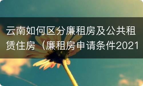 云南如何区分廉租房及公共租赁住房（廉租房申请条件2021云南）