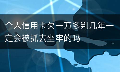 个人信用卡欠一万多判几年一定会被抓去坐牢的吗