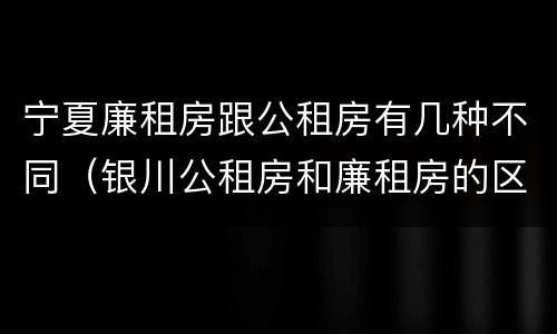 宁夏廉租房跟公租房有几种不同（银川公租房和廉租房的区别）