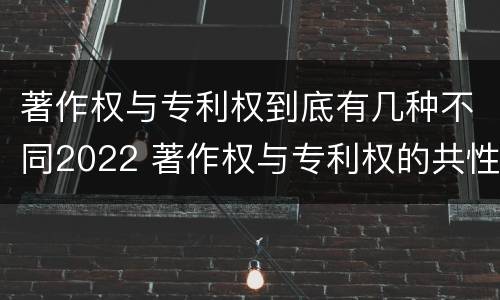 著作权与专利权到底有几种不同2022 著作权与专利权的共性有