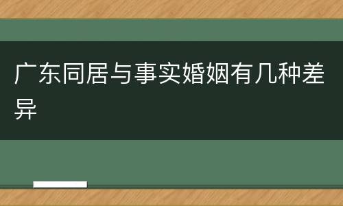 广东同居与事实婚姻有几种差异