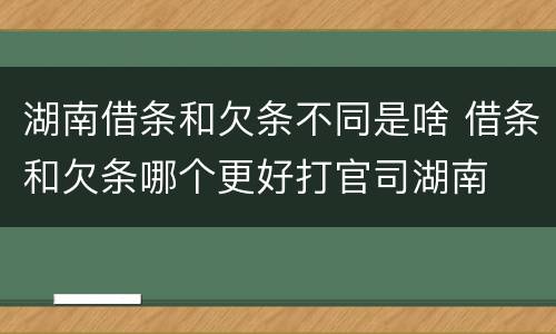 湖南借条和欠条不同是啥 借条和欠条哪个更好打官司湖南