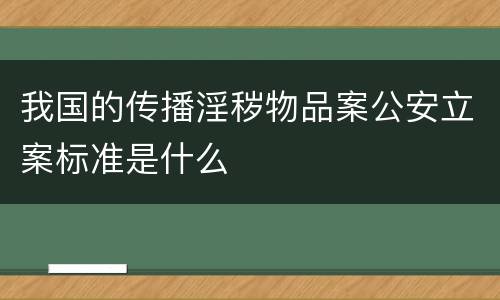 我国的传播淫秽物品案公安立案标准是什么