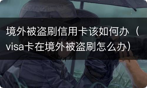 境外被盗刷信用卡该如何办（visa卡在境外被盗刷怎么办）