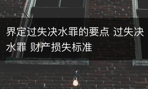 界定过失决水罪的要点 过失决水罪 财产损失标准