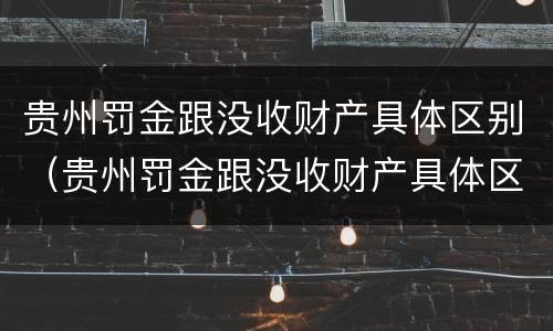 贵州罚金跟没收财产具体区别（贵州罚金跟没收财产具体区别在哪）