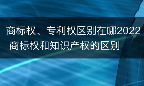 商标权、专利权区别在哪2022 商标权和知识产权的区别