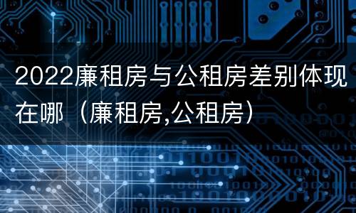 2022廉租房与公租房差别体现在哪（廉租房,公租房）