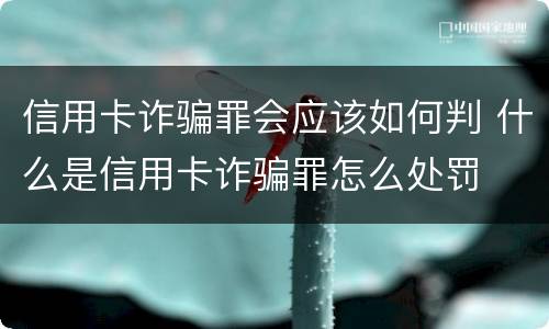 信用卡诈骗罪会应该如何判 什么是信用卡诈骗罪怎么处罚