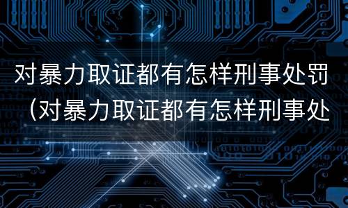 对暴力取证都有怎样刑事处罚（对暴力取证都有怎样刑事处罚的规定）