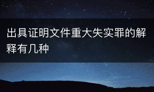 出具证明文件重大失实罪的解释有几种