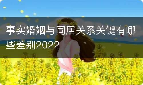 事实婚姻与同居关系关键有哪些差别2022