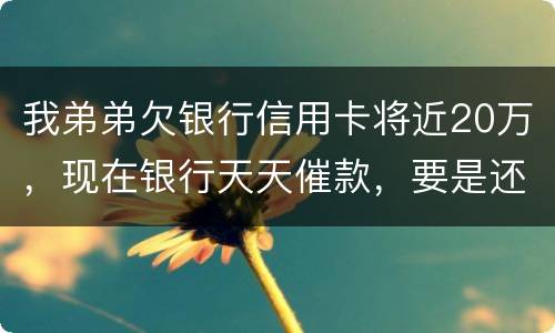 我弟弟欠银行信用卡将近20万，现在银行天天催款，要是还不上会连累家人吗