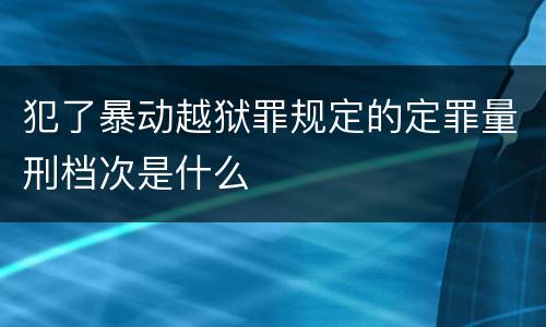 犯了暴动越狱罪规定的定罪量刑档次是什么