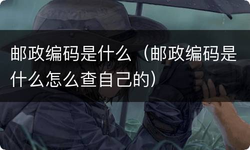 邮政编码是什么（邮政编码是什么怎么查自己的）