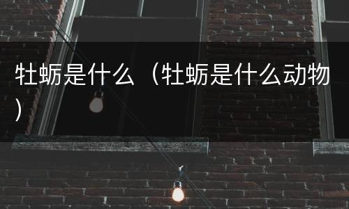 牡蛎是什么（牡蛎是什么动物）