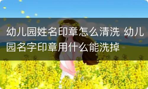 幼儿园姓名印章怎么清洗 幼儿园名字印章用什么能洗掉