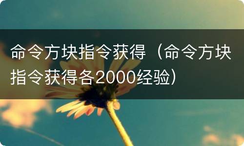 命令方块指令获得（命令方块指令获得各2000经验）