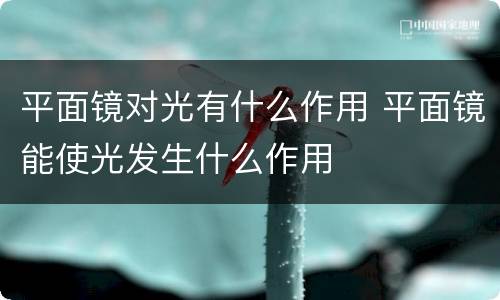 平面镜对光有什么作用 平面镜能使光发生什么作用