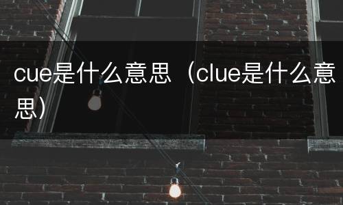 cue是什么意思（clue是什么意思）