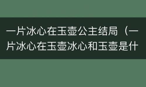 一片冰心在玉壶公主结局（一片冰心在玉壶冰心和玉壶是什么意思）