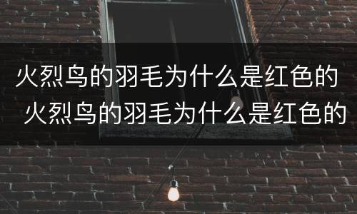 火烈鸟的羽毛为什么是红色的 火烈鸟的羽毛为什么是红色的?