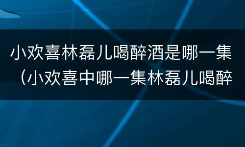 小欢喜林磊儿喝醉酒是哪一集（小欢喜中哪一集林磊儿喝醉）