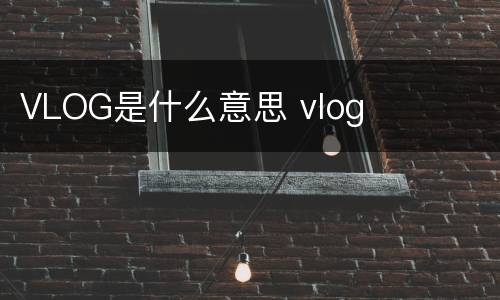 VLOG是什么意思 vlog