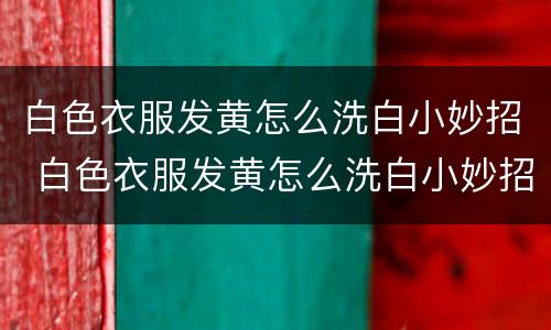 白色衣服发黄怎么洗白小妙招 白色衣服发黄怎么洗白小妙招视频教程