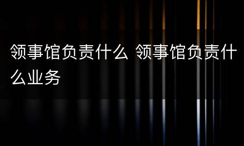 领事馆负责什么 领事馆负责什么业务