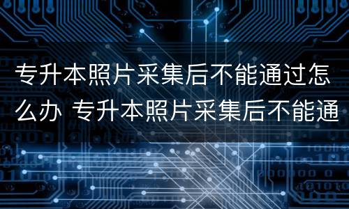 专升本照片采集后不能通过怎么办 专升本照片采集后不能通过怎么办呢