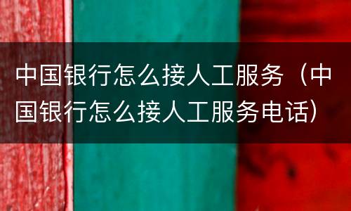 中国银行怎么接人工服务（中国银行怎么接人工服务电话）