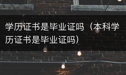 学历证书是毕业证吗（本科学历证书是毕业证吗）