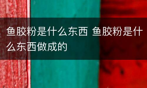 鱼胶粉是什么东西 鱼胶粉是什么东西做成的