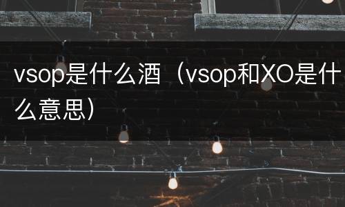 vsop是什么酒（vsop和XO是什么意思）