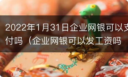 2022年1月31日企业网银可以支付吗（企业网银可以发工资吗）