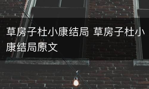 草房子杜小康结局 草房子杜小康结局原文