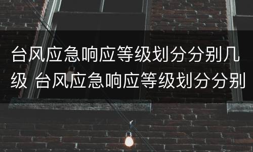 台风应急响应等级划分分别几级 台风应急响应等级划分分别几级和几级