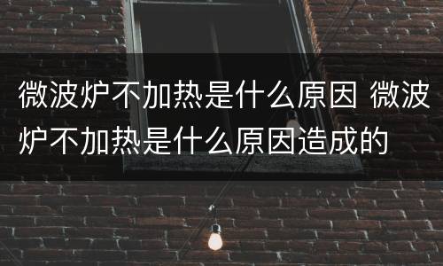 微波炉不加热是什么原因 微波炉不加热是什么原因造成的