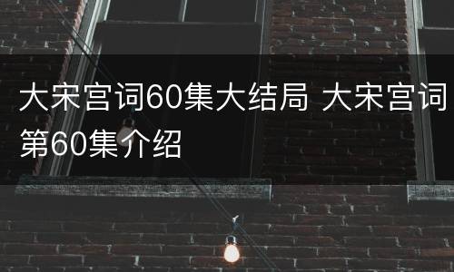 大宋宫词60集大结局 大宋宫词第60集介绍