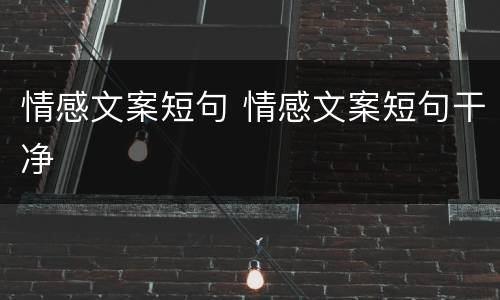 情感文案短句 情感文案短句干净