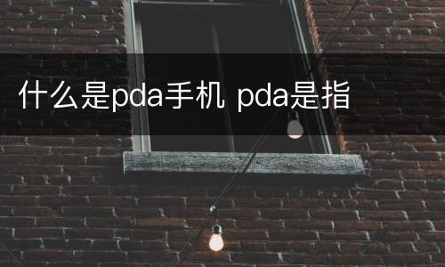 什么是pda手机 pda是指