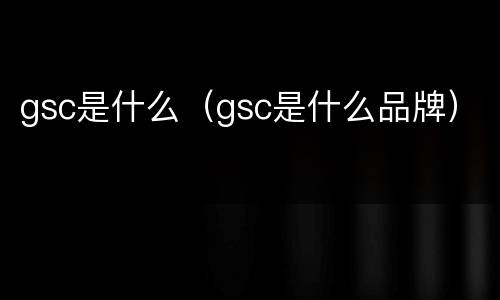 gsc是什么（gsc是什么品牌）