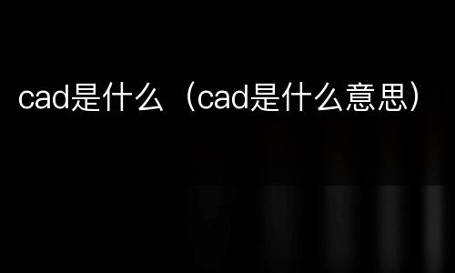 cad是什么（cad是什么意思）