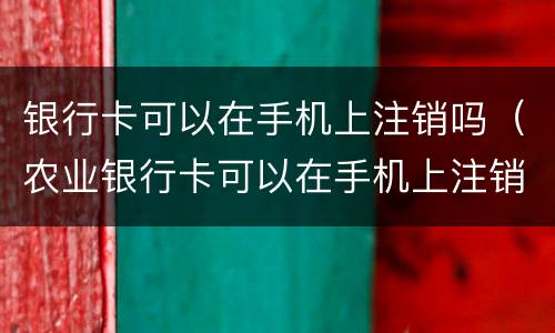 银行卡可以在手机上注销吗（农业银行卡可以在手机上注销吗）