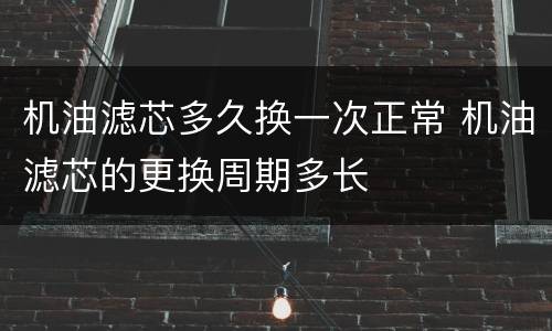 机油滤芯多久换一次正常 机油滤芯的更换周期多长